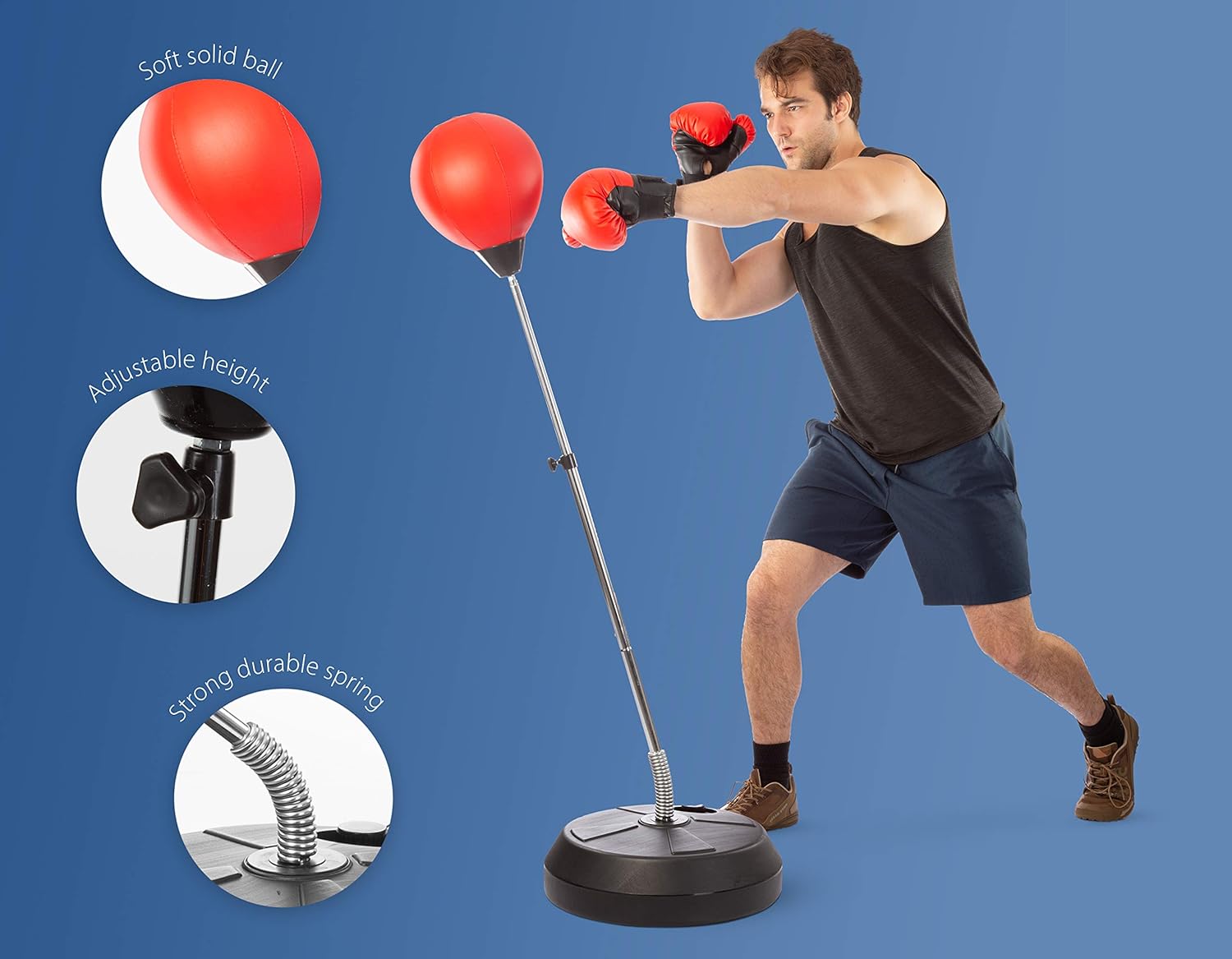 JP Boxing Ball Set with Punching Bag, Kids adults Set with Gloves and Pump