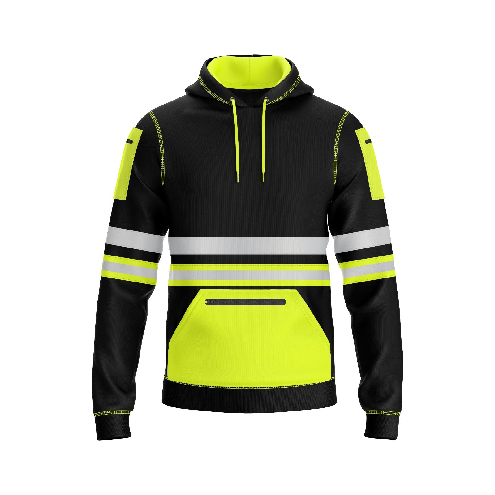 Men's Reflective Hoodies Long Sleeve High Visibility Fleece Pullover