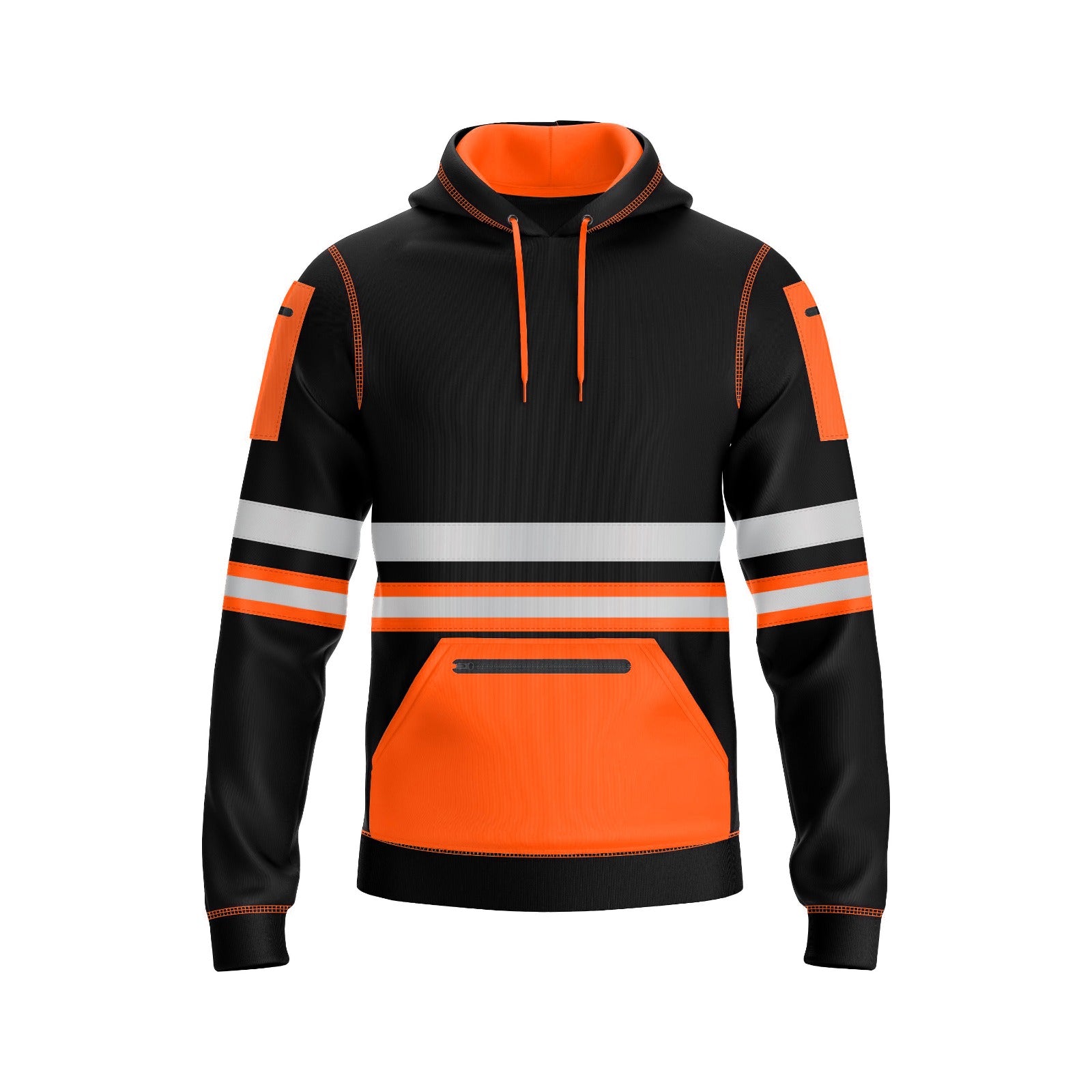 Men's Reflective Hoodies Long Sleeve High Visibility Fleece Pullover