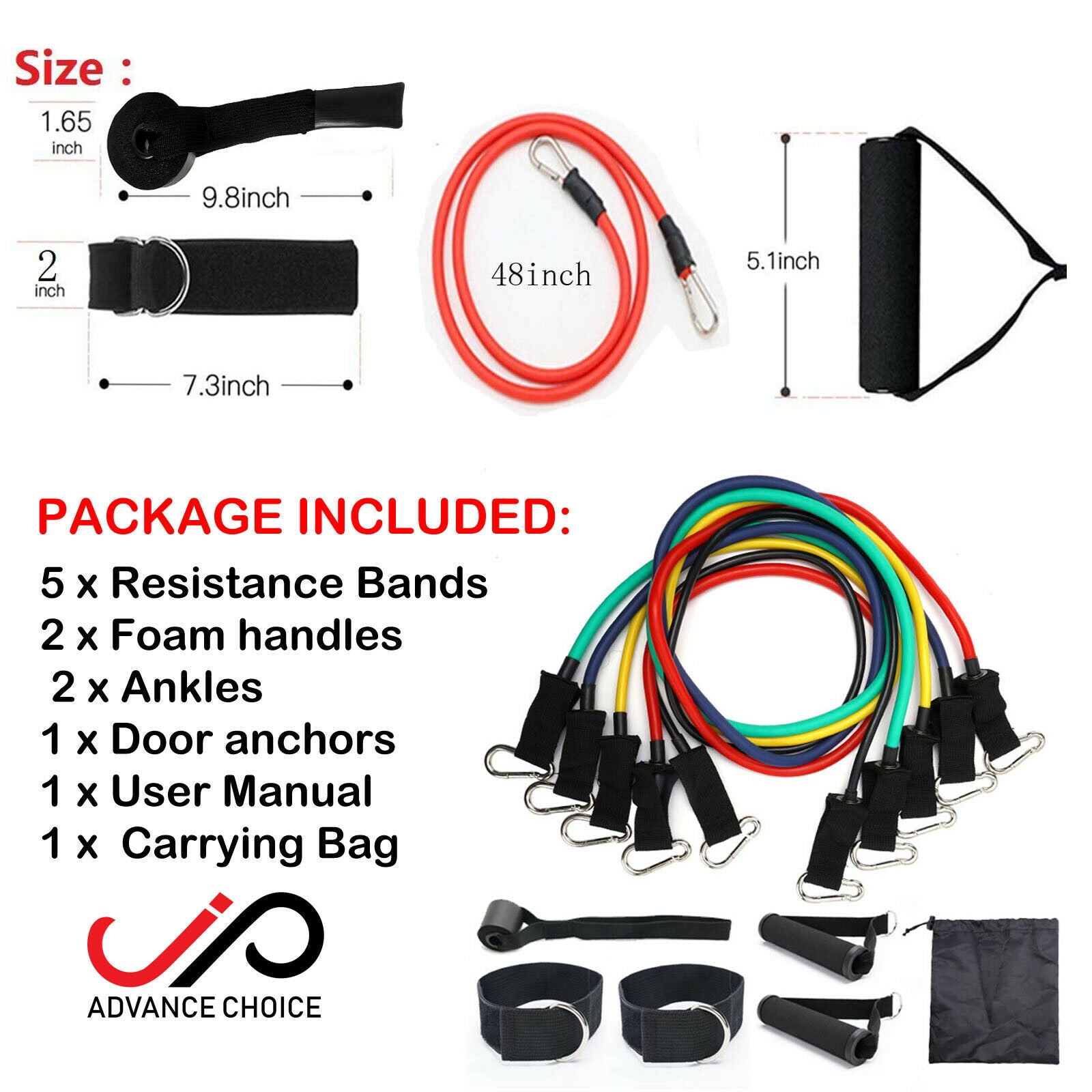 JP 11 PCS Resistance Band Set