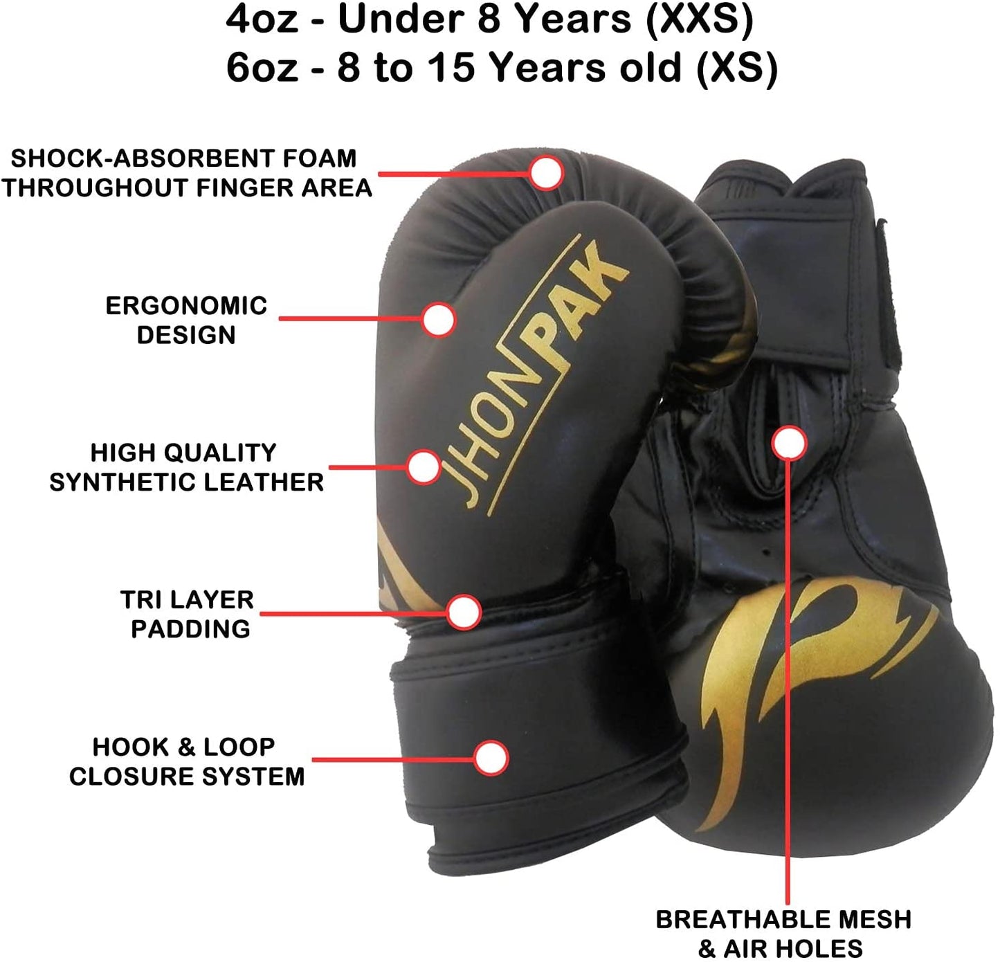 JP Kids Boxing Gloves and Headgear 2 Pcs Set