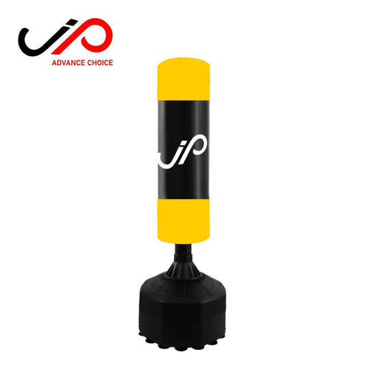 Freestanding Yellow Black Punching Bag With Boxing Gloves, Adult Youth JP Sports