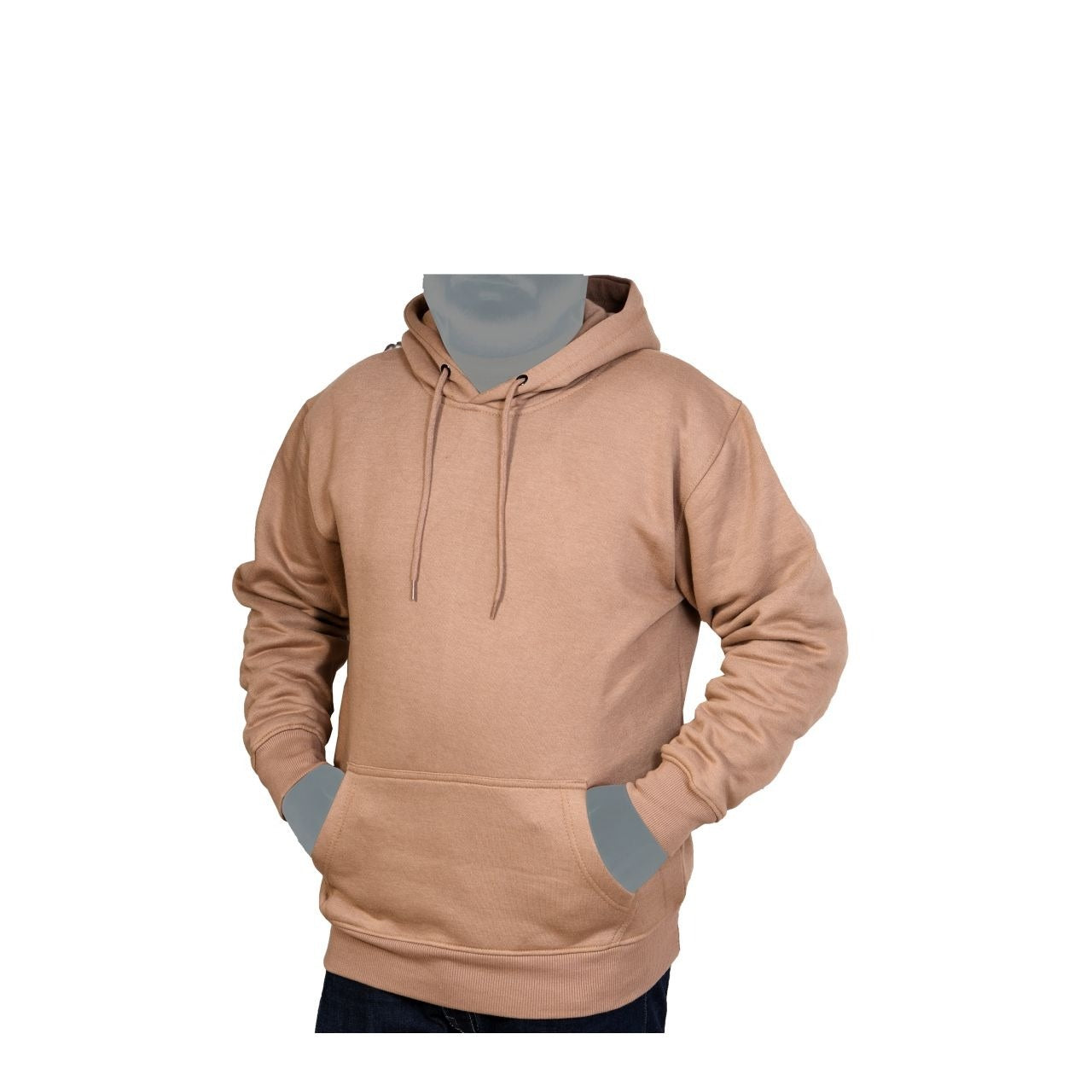 Beige Fleece Hoodies Sweatshirt