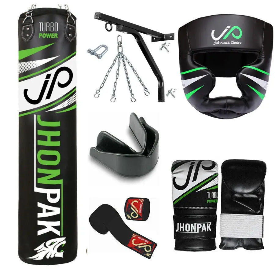 JP Heavy Punching Bag Unfilled Boxing 7 Piece Set JP Sports
