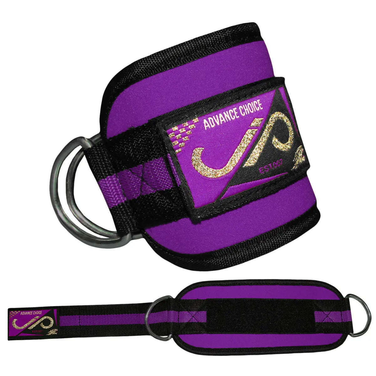 JP Ankle Gym Strap with Twin D-Rings for Cable Leg Pulley (Pair) JP Sports