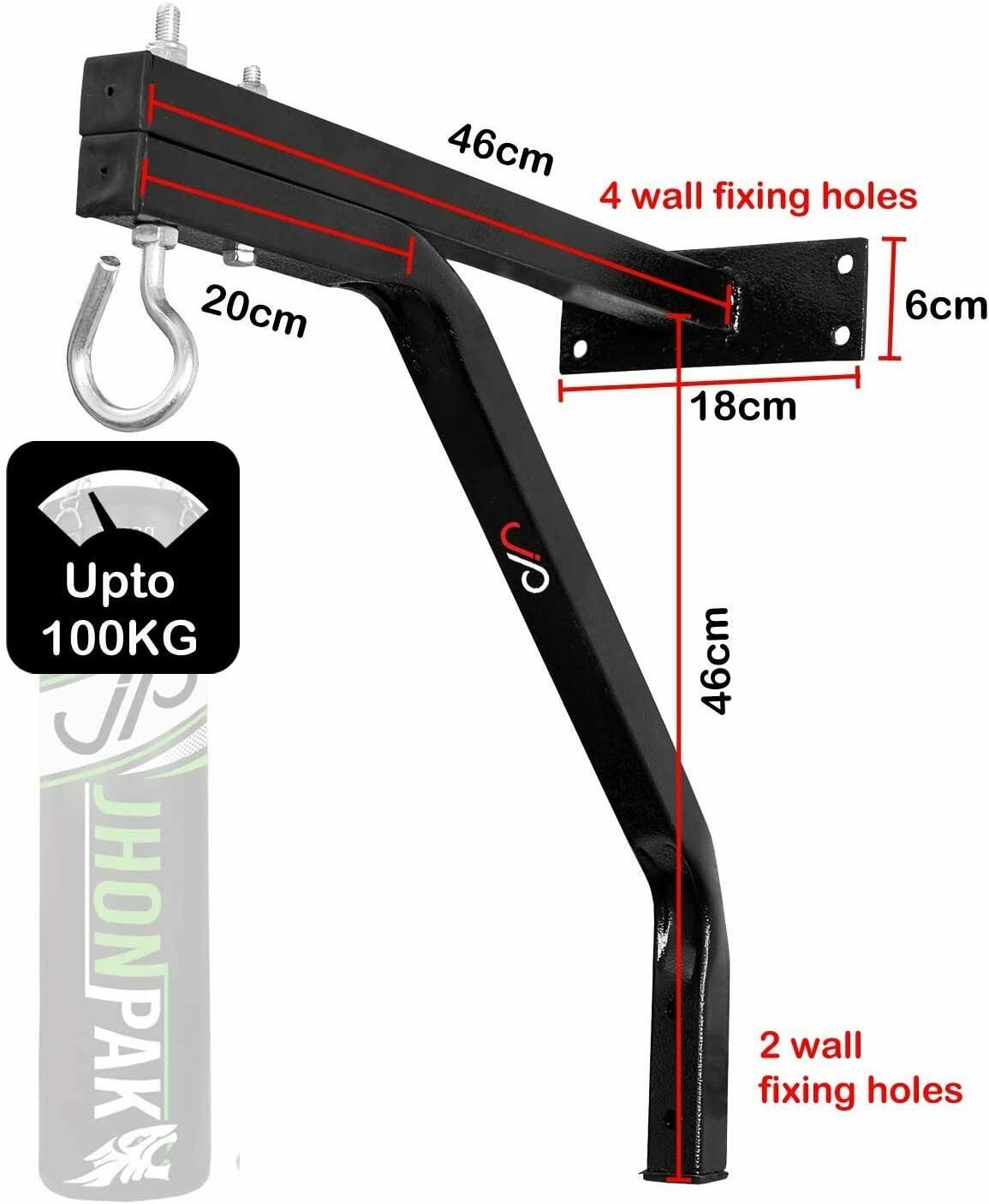 JP Heavy Duty Punch Bag Wall Bracket with 4 Chains
