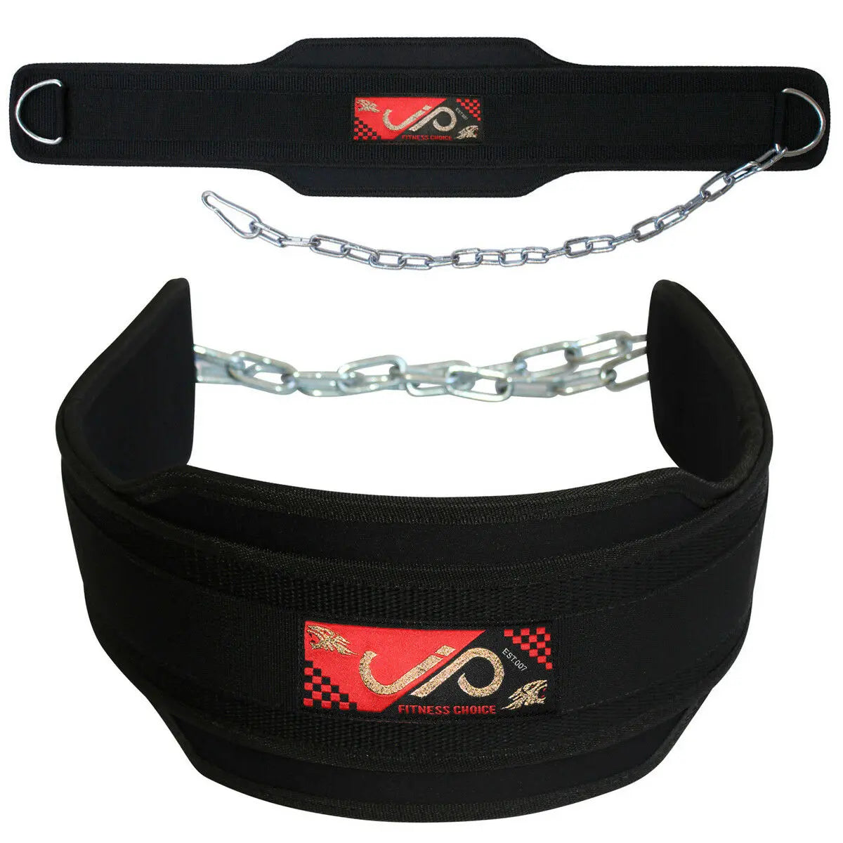 JP Weightlifting Belt with Chain for Dips and Pull Ups JP Sports