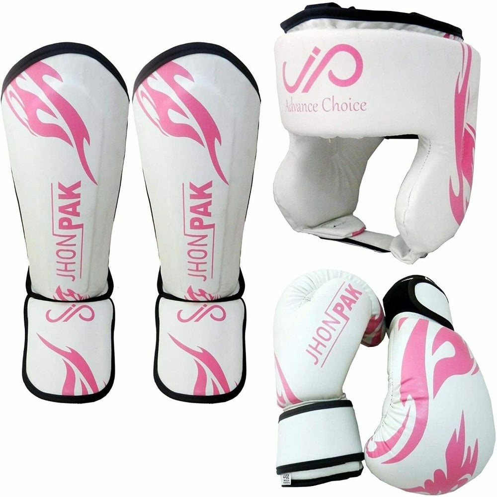 JP 3PCS MMA Kids Head Guard, Shin & Bag Gloves