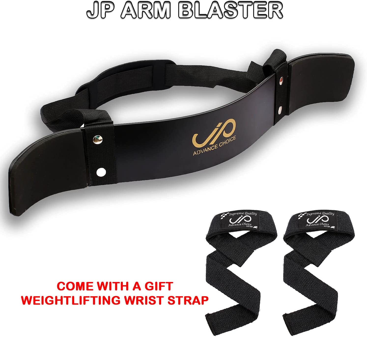 JP Arm Blaster Bicep Isolator Double Riveted Adjustable Strap