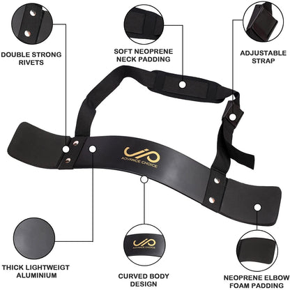 JP Arm Blaster Bicep Isolator Double Riveted Adjustable Strap