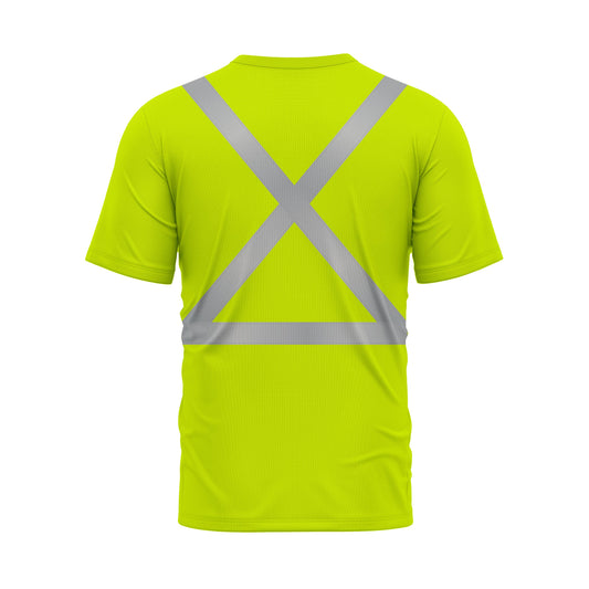 Hi Vis Shirt for Men Short Sleeve Yellow Construction Work Shirts Reflective Safety Polo Shirt