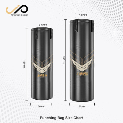 JP New Heavy Punch Bag UnFilled Boxing with Stripe