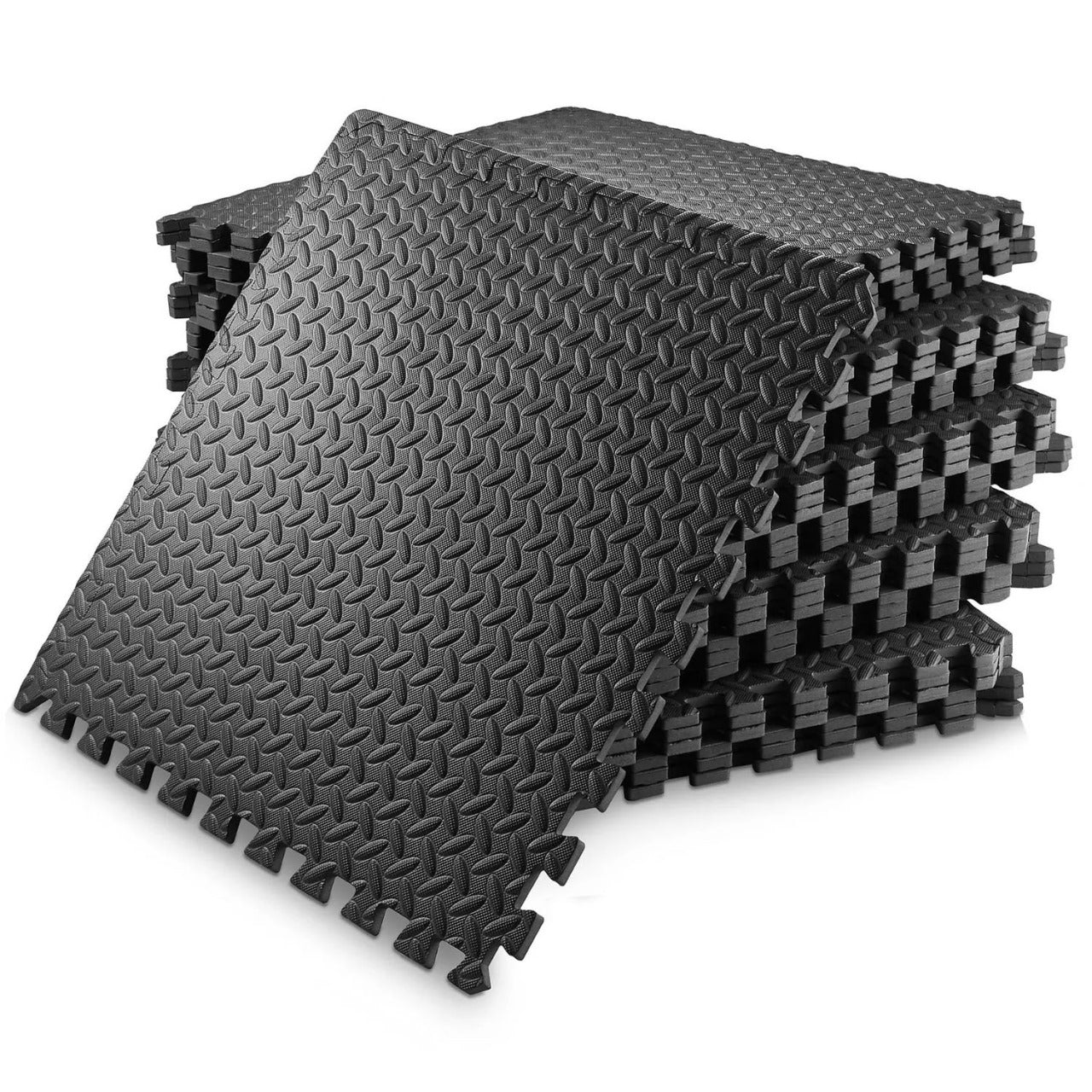 Eva Foam Interlocking Puzzle Exercise Floor Mat - 2 x 2 Feet, 1/2 inch thickness, Pack of 24 Tiles, 96 Sq Ft Cover Area