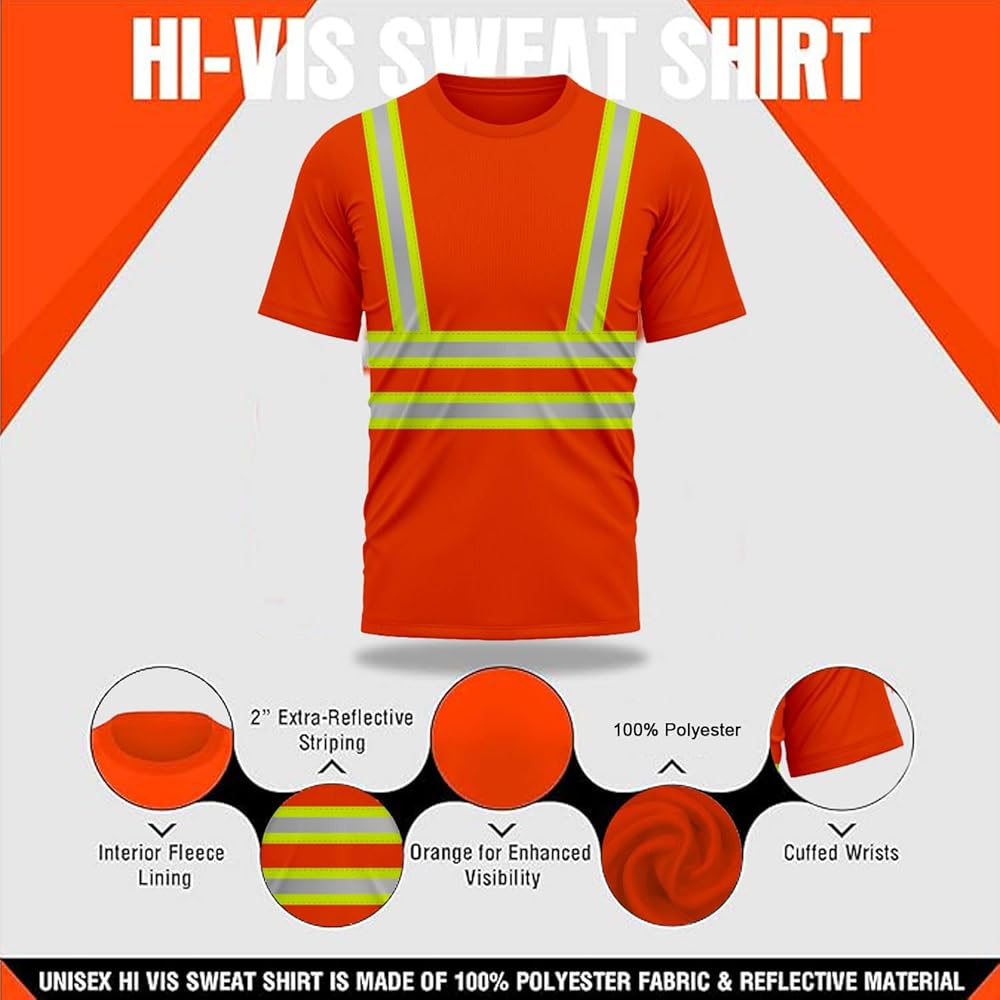 JP ADVANCE CHOICE Pack of 2 High Visibility Dri Fit Short Sleeves T Shirts Safety Breathable Workwear
