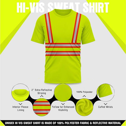 JP ADVANCE CHOICE Pack of 2 High Visibility Dri Fit Short Sleeves T Shirts Safety Breathable Workwear