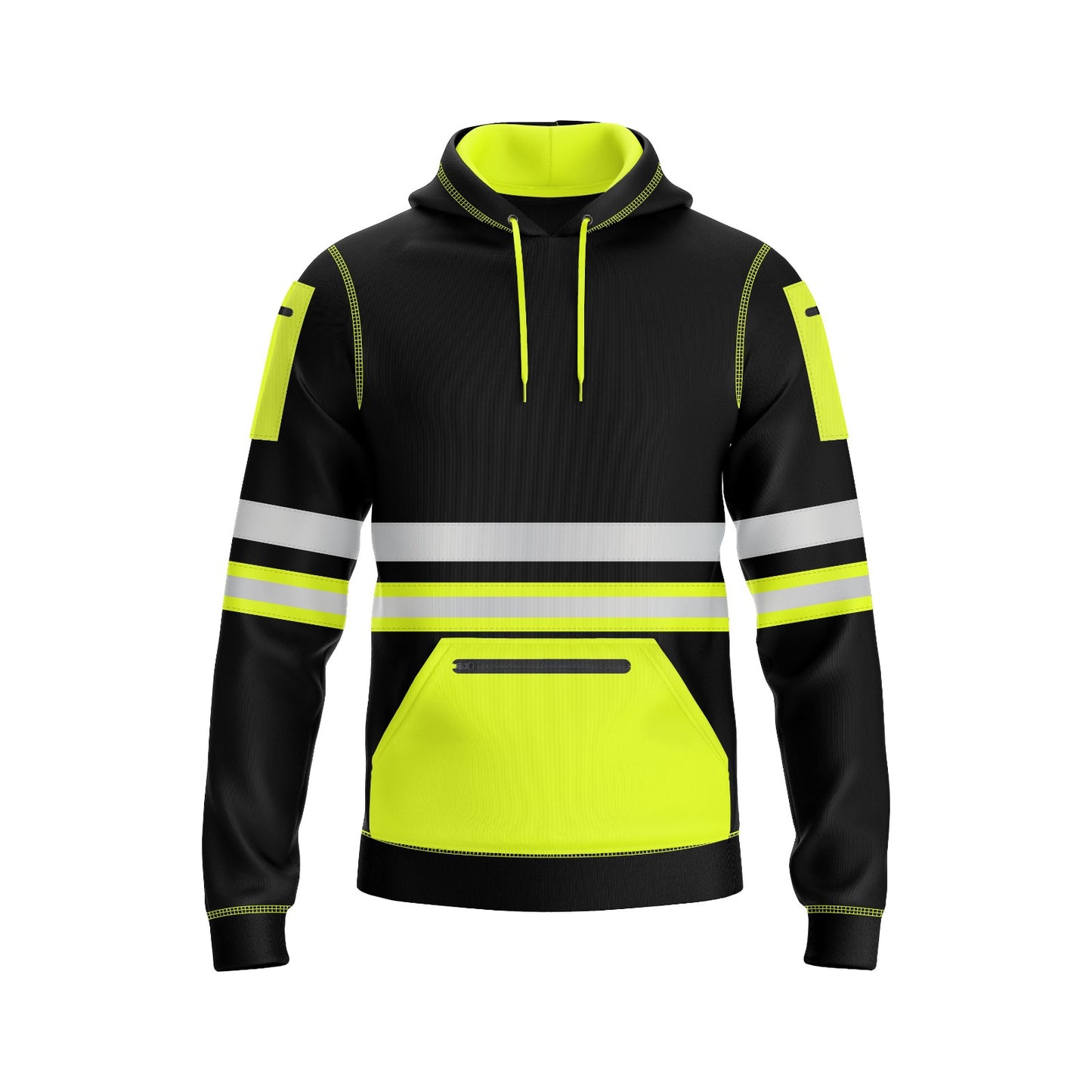 Men's Reflective Hoodies Long Sleeve High Visibility Fleece Pullover