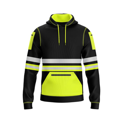 Men's Reflective Hoodies Long Sleeve High Visibility Fleece Pullover