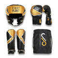 Fight Planet 3PCS MMA Adult Head Guard, Shin & Bag Gloves