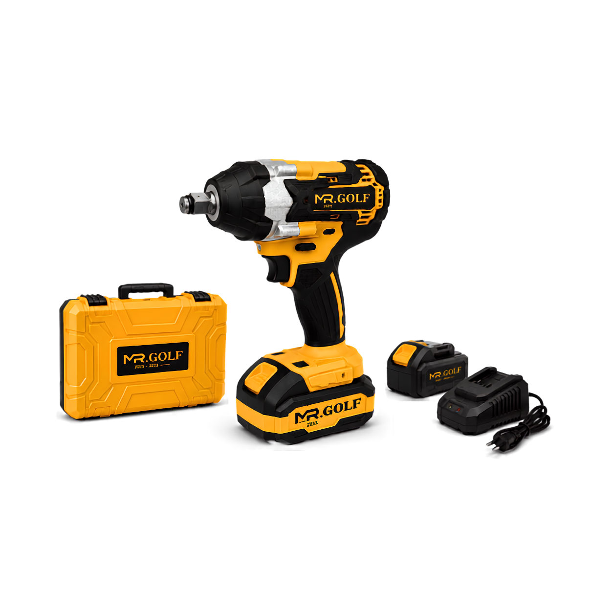 MR.GOLF MG860 Heavy Duty Cordless Impact Wrench Kit with 2 Batteries & Carry Case Mr Golf