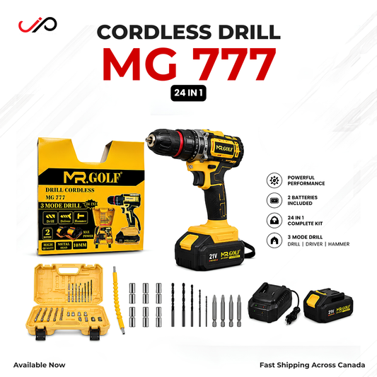 MR.GOLF Cordless Drill MG777 – 24 in 1 Kit with 2 Batteries & Charger Mr Golf