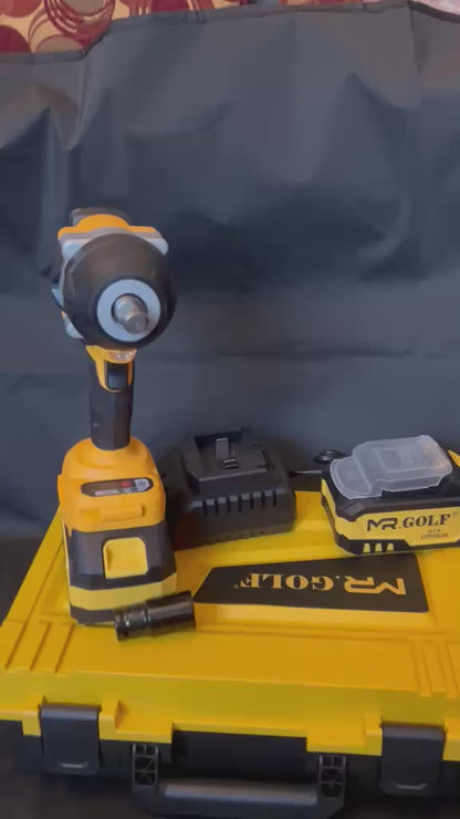 MR.GOLF MG860 Heavy Duty Cordless Impact Wrench Kit with 2 Batteries & Carry Case