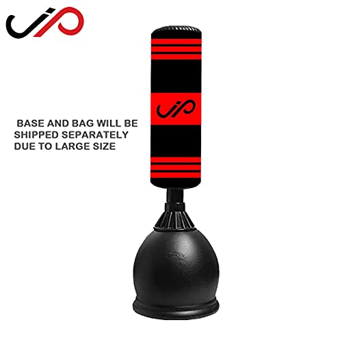 FreeStanding Red Black Punching Bag with Boxing Gloves, Adult Youth