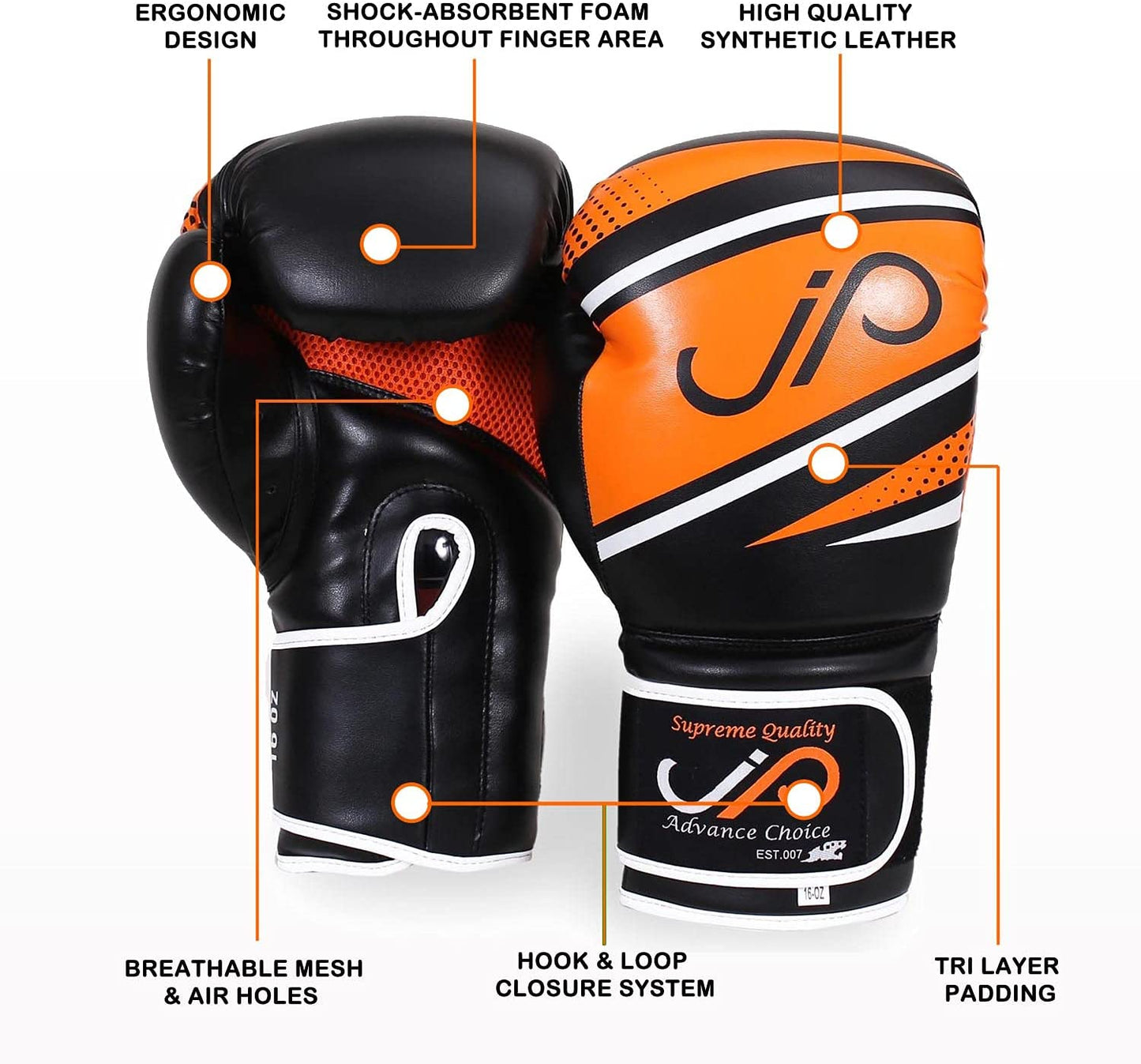 JP Boxing Gloves Maya Hide Leather (Pair)