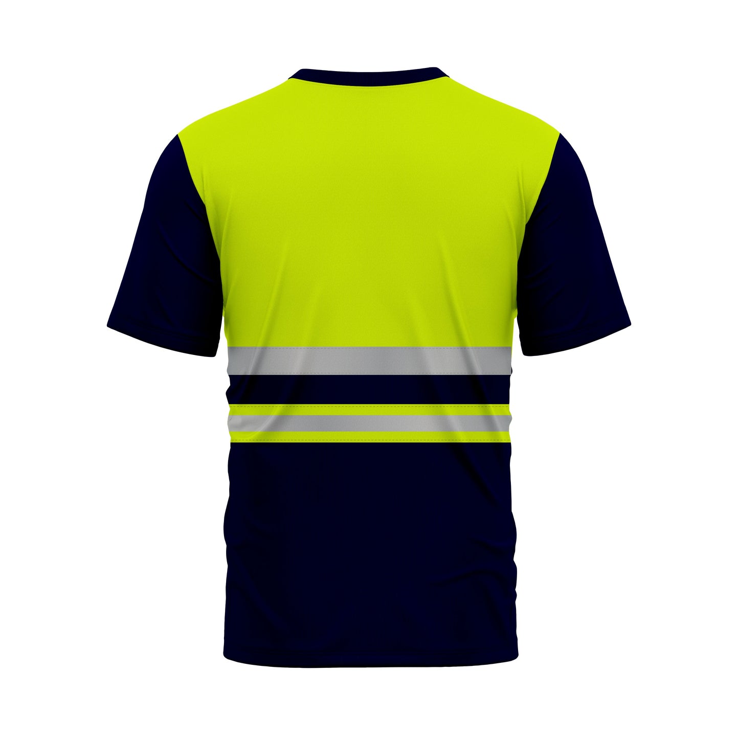 Hi Vis Shirt for Men Short Sleeve Yellow Navy Construction Work Shirts Reflective Safety T- Shirt