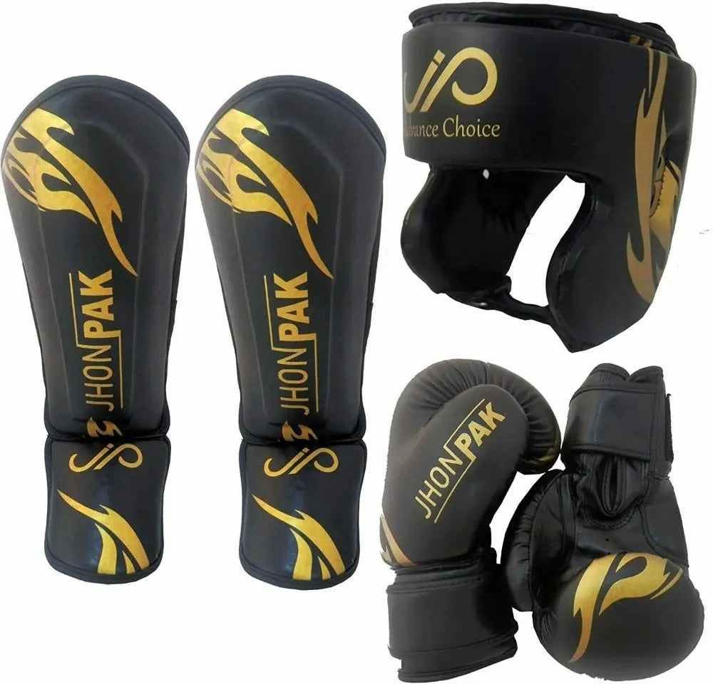 Kids boxing gloves set with head guard and shin guards | JP 3PCS MMA JP Sports