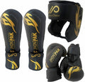 JP 3PCS MMA Kids Head Guard, Shin & Bag Gloves